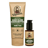 Dr. Squatch Pine Tar Easy-Glide Butter for a smoother shave and comfortable skin.