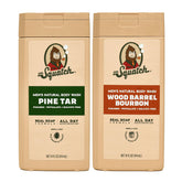 Dr. Squatch Pine Tar & Wood Barrel Bourbon body wash pour showing rugged scent and texture