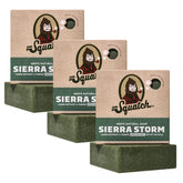 Dr. Squatch Sierra Storm bar soap pack front featuring bold branding for a refreshing morning shower.