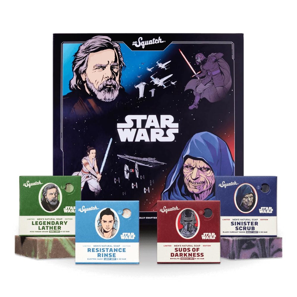 Dr. Squatch Star Wars Episode II collector box with original graphics—gift-ready packaging for fans.