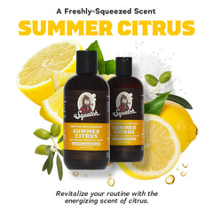 Dr. Squatch Summer Citrus bar soap delivering bright citrus aroma and skin-friendly wash.