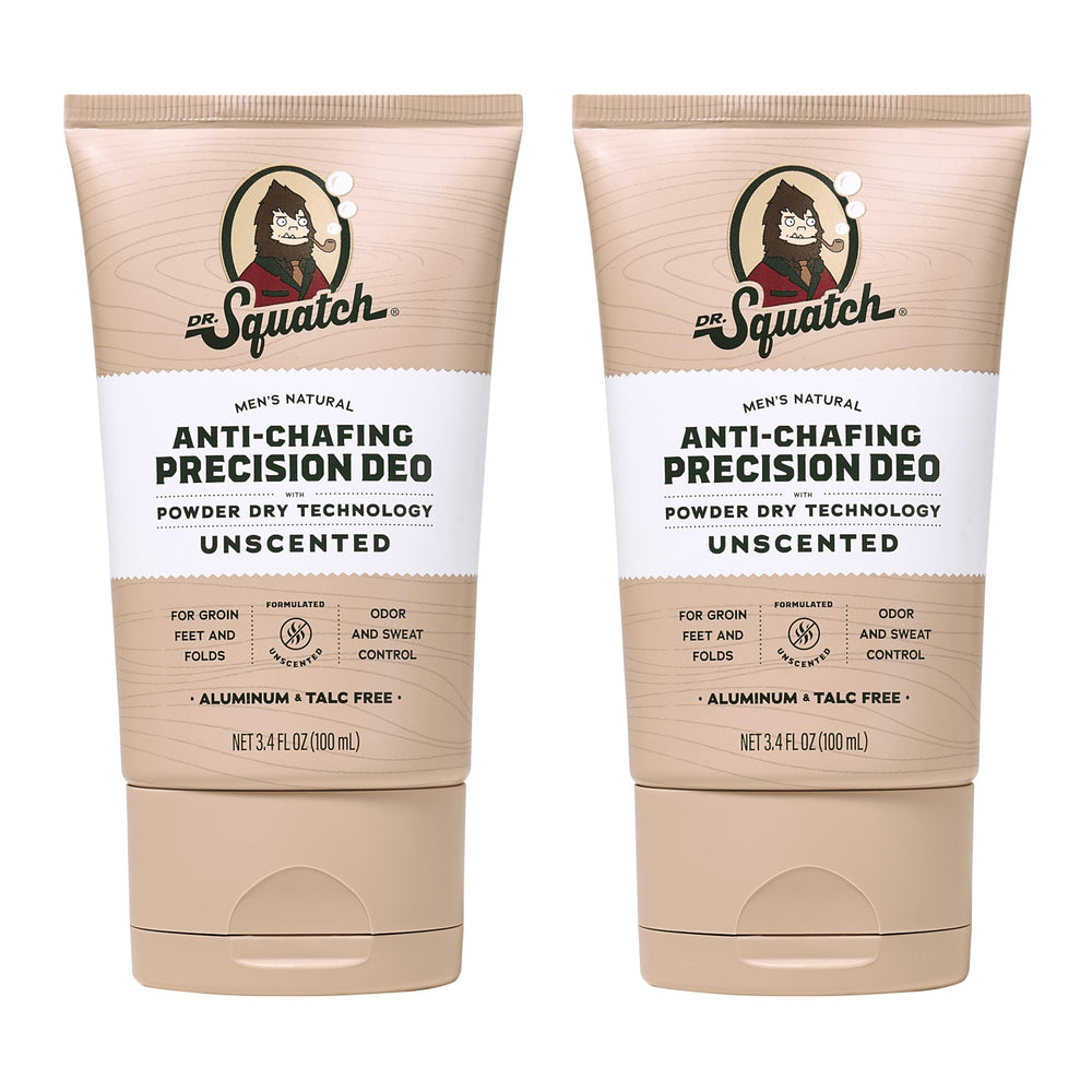 Dr. Squatch Whole Body Deodorant Unscented 2-Pack application shows lotion-like texture for quick dryness.