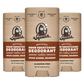 Dr. Squatch Wood Barrel Bourbon deodorant pack offers natural protection for all-day freshness.