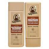 Dr. Squatch Wood Barrel Bourbon shampoo bottle shows rugged men’s hair care with natural cleansing.