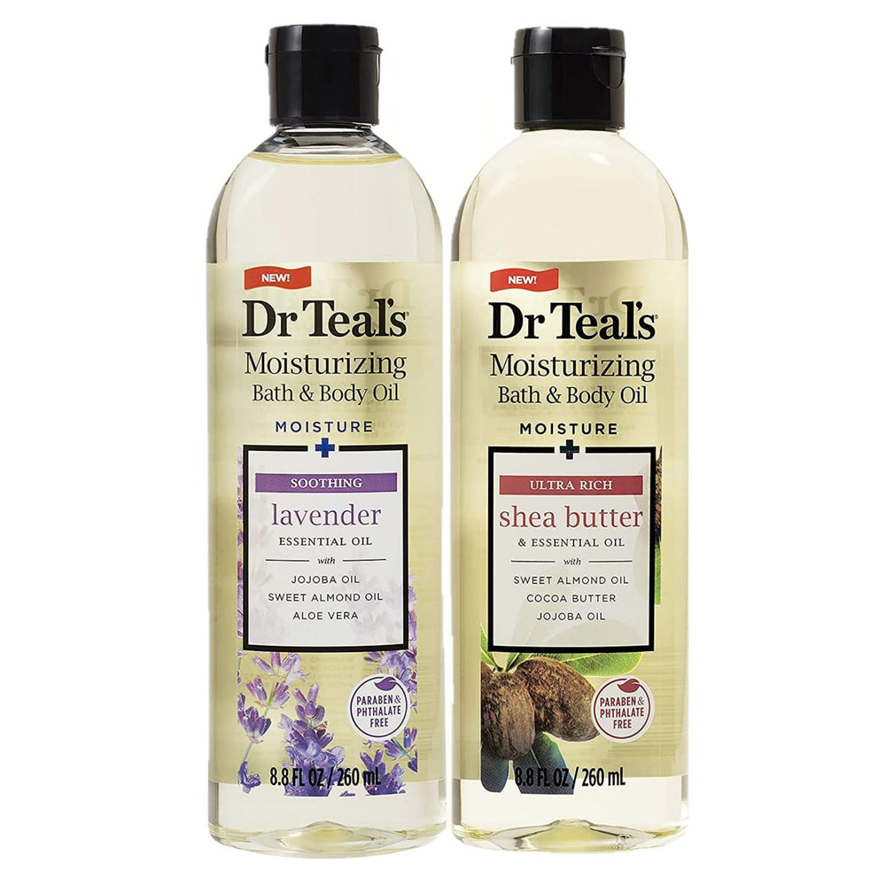 Dr Teals Bath & Body Oil Soothing Lavender bottle with calming aroma for restful evenings.