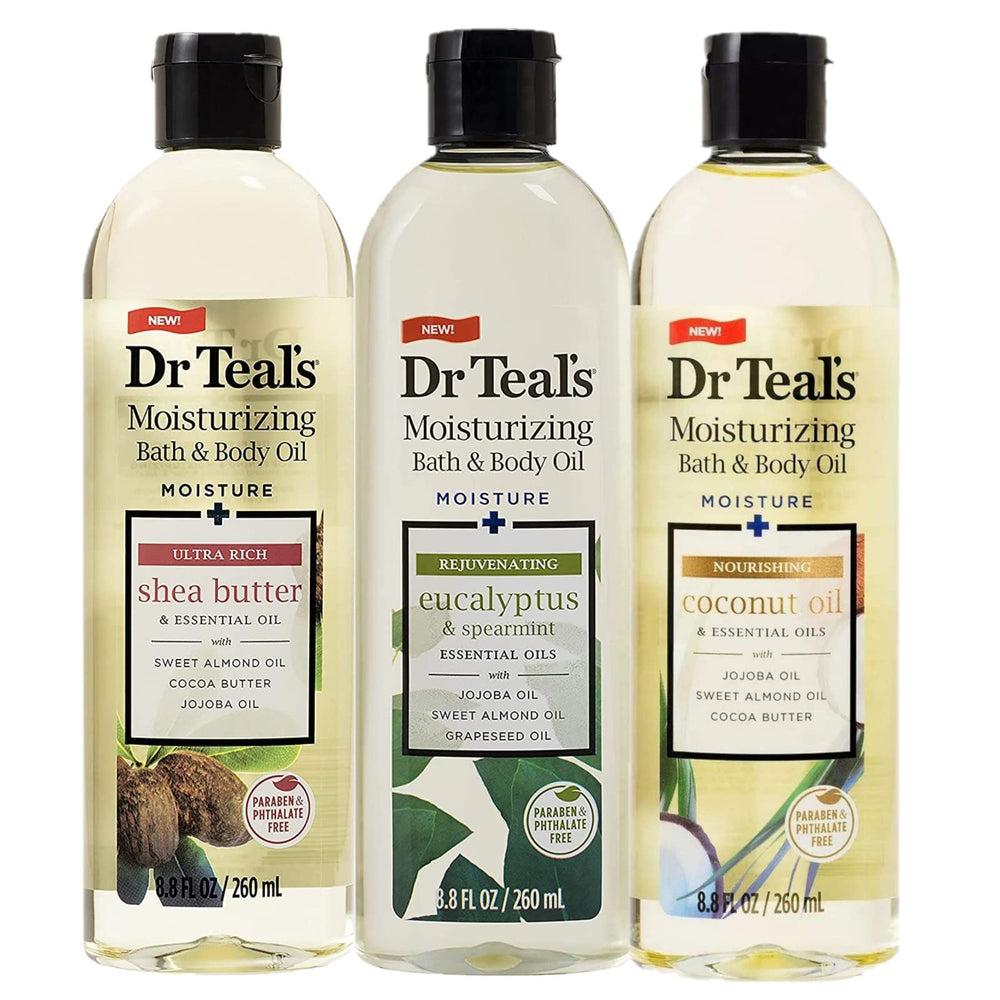 Dr Teal's Eucalyptus bottle hydrates skin with refreshing scent