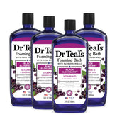 Dr Teal's Elderberry Foaming Bath bottle promotes a calming aromatherapy experience.