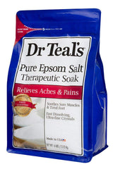 Dr Teal's Epsom salt soak in bath supports relaxation and post-activity recovery.