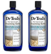 Dr Teal's Ginger & Clay foaming bath bottle shows spa-like relaxation.