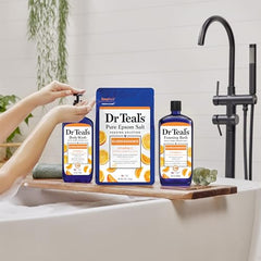 Dr Teal's body wash with Epsom Salt paired for a gentle exfoliation ritual.