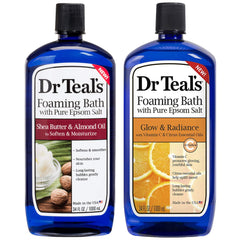 Dr Teal's Shea Butter and Almond Oil foaming bath bottle moisturizes skin