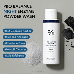 Dr.Ceuracle Pro Balance Enzyme Powder Wash powder form highlights cleansing-ready texture.