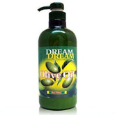 Dream Dream Olive Oil Lotion bottle 750ml for salon use delivers deep moisture.