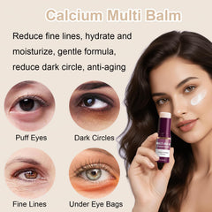 DreamCatching Calcium Multi Balm Stick application close-up reveals smooth glide and precise facial care.