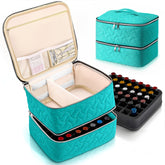 DreamGenius nail polish organizer case upper layer adjustable dividers for custom storage