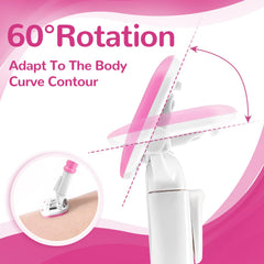 DreamGenius pink five-blade cartridge with nano-coating for a smooth shave.