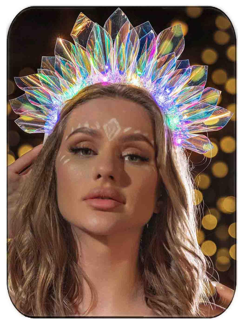 DRESBE light up headband with TPU material and 14 LEDs for bright, comfortable wear.