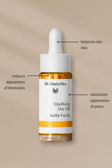 Dr Hauschka Clarifying Day Oil application demonstrates morning routine use to smooth skin