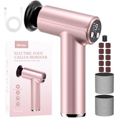 Drivox electric foot callus remover front view pink for smoother feet