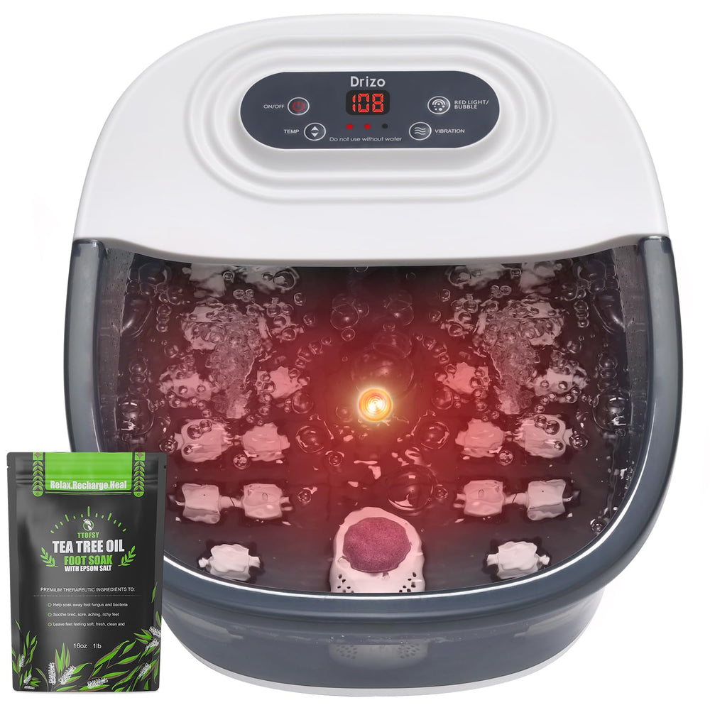 Drizo foot spa bath massager with heat and bubbles for relaxing soak