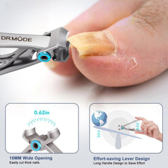 DRMODE podiatrist toenail clipper cuts thick nails accurately for ingrown edges.