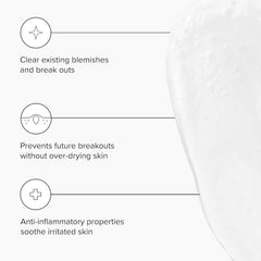 DRMTLGY Acne Cleanser closeup showing foam on skin for pore care
