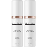 DRMTLGY acne-spot-treatment-bottle targets blemishes quickly for on-the-go care.