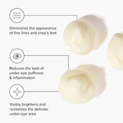 DRMTLGY HPR Eye Cream tube closeup highlighting a lightweight, non-greasy formula for delicate skin.