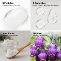 Application demo of DRMTLGY Peptide Night Cream on skin at night
