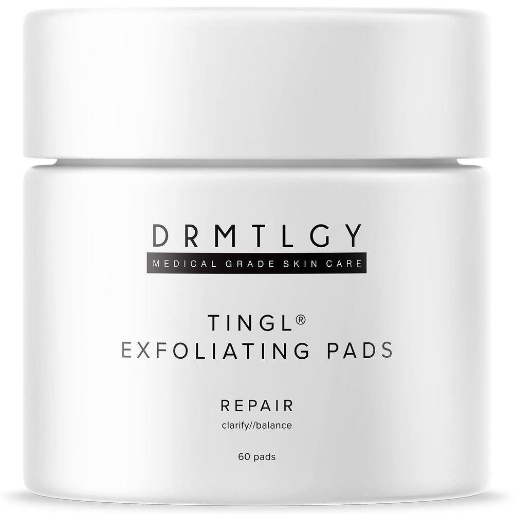 DRMTLGY Tingl Pads package highlighting all in one exfoliation and oil control