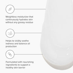 DRMTLGY Water Créme applied on cheek reveals smooth, hydrated skin