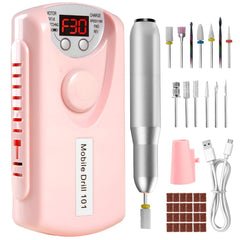 Droyek electric nail drill front view for professional home use with compact design