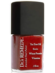 Dr.'s Remedy Rescue Red bottle shows vibrant color and non-toxic 24-free safety for nails.