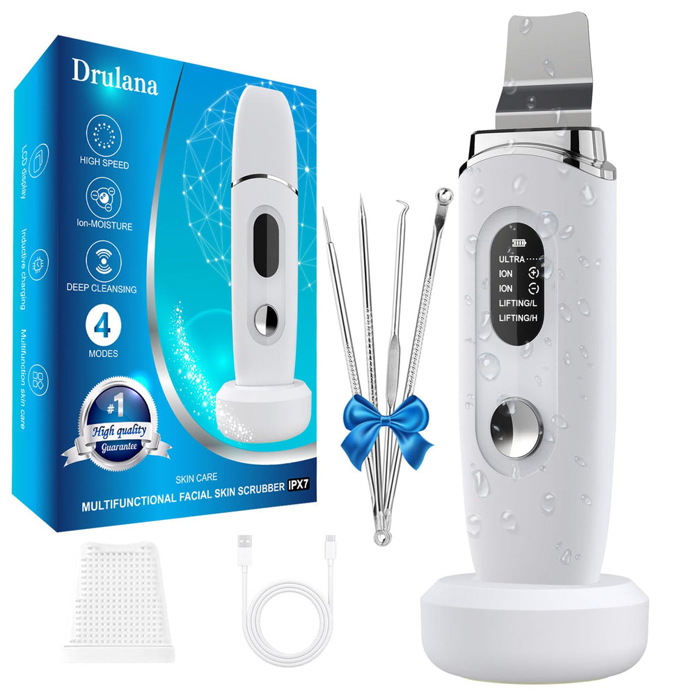 Drulana Skin Scrubber front view with ergonomic grip for comfortable sessions.