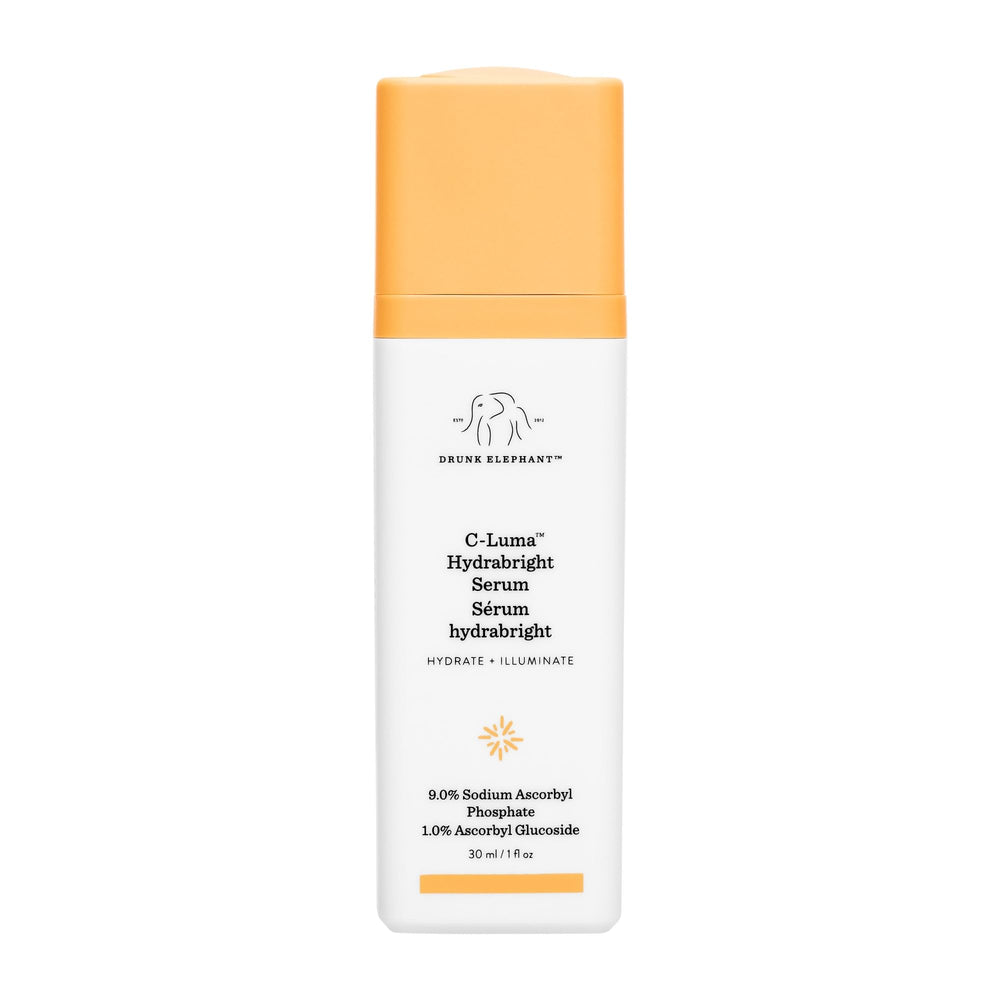 Drunk Elephant C-Luma Serum bottle with dropper for radiant hydration.