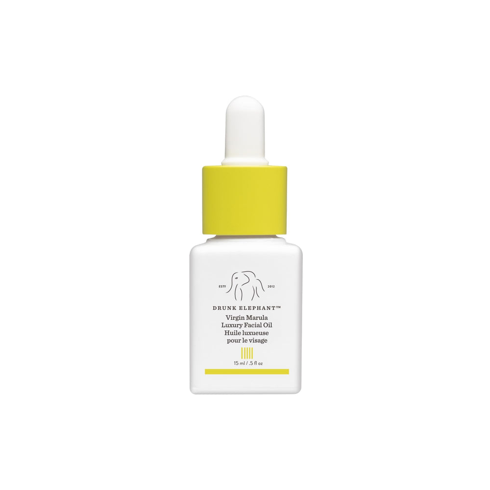 Drunk Elephant Virgin Marula Oil bottle with antioxidant-rich formula for radiant skin.