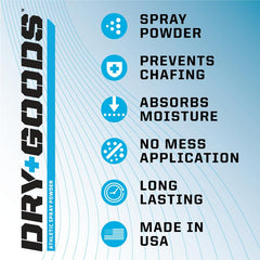 Dry Goods Original Athletic Spray Powder 360-spray valve enables upside-down coverage
