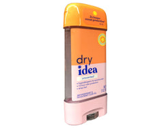 Dry Idea hypo-allergenic label close-up emphasizes skin-friendly, gentle protection.
