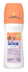Dry Idea roll-on application glides on smoothly for even coverage.