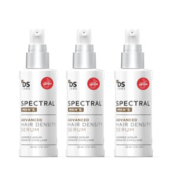 DS Laboratories Spectral Men’s Density Serum bottle shown for scalp use