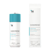 DS Labs Dandrene shampoo bottle on sink showing color-safe formula for treated hair