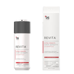 DS Labs Revita bottle closeup shows fuller-looking hair potential