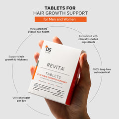 DS Laboratories Revita packaging shown for easy daily hair wellness routine.