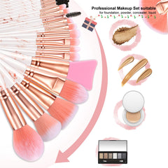 DUAIU marble-handle brushes close-up highlighting soft dense bristles for smooth foundation