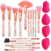 DUAIU professional makeup brushes set with marble handles for precise, buildable makeup application