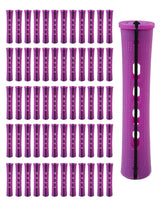 DF Dualferv purple perm rod 60pcs closeup highlights heat-free curl styling.