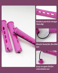 DF Dualferv purple perm rods 60pcs arranged for versatile long to medium hair options.