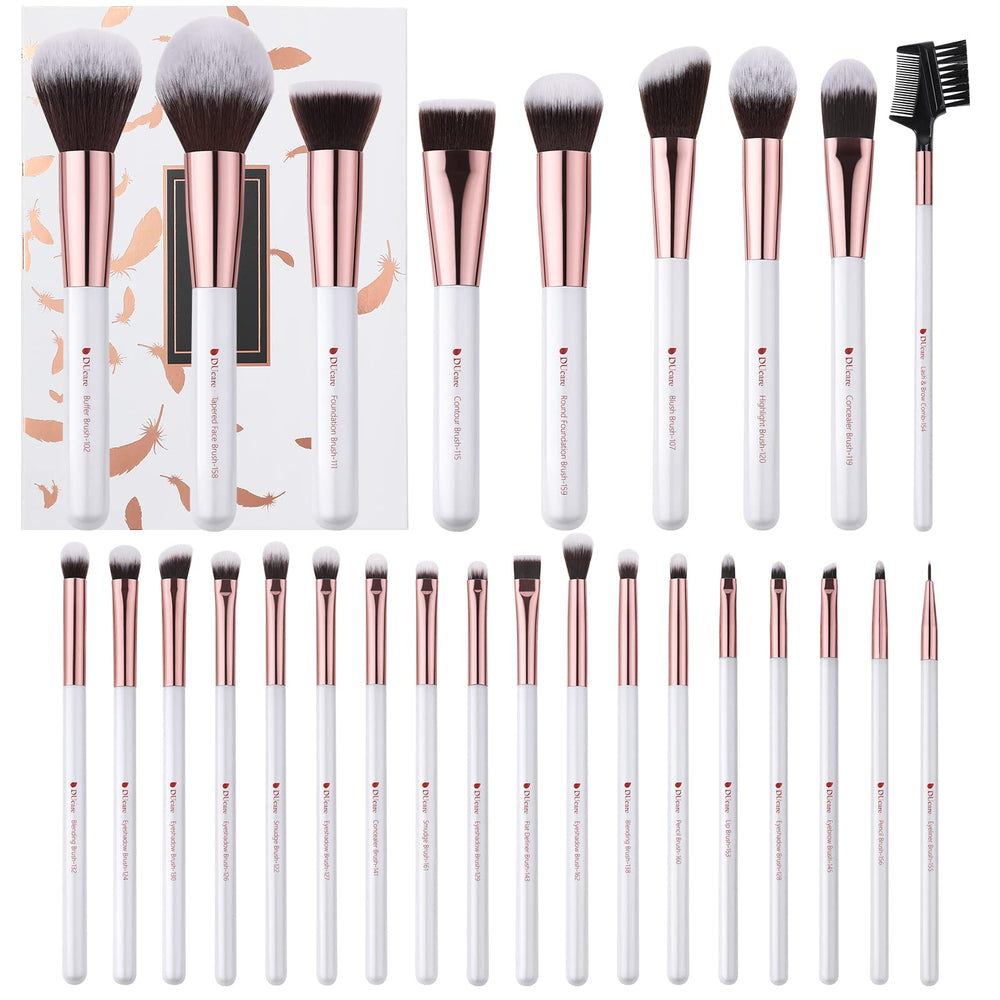 DUcare 27Pcs makeup brush kit with vegan bristles for precise application.