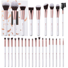 DUcare 27Pcs makeup brush kit with vegan bristles for precise application.