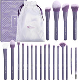 DUcare makeup brush set collection with purple handles for versatile application
